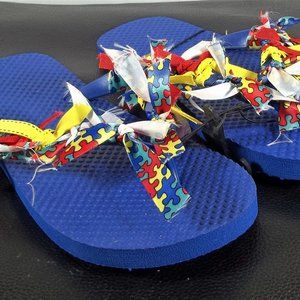 NEW girls 4-5 autism awareness flip flop